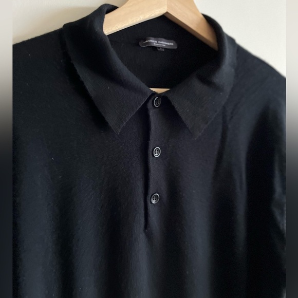 Manrico Cashmere Manhattan 100 Percent Cashmere quarter button polo - Picture 5 of 14